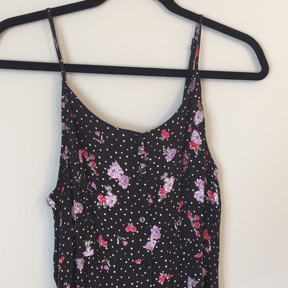 High low black floral dress